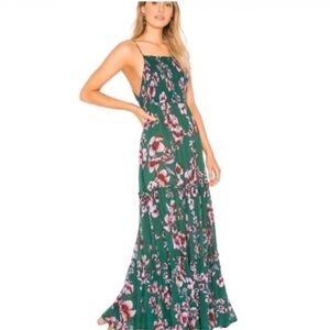 Intimately by Free People Floral Maxi Dress in Green sz large